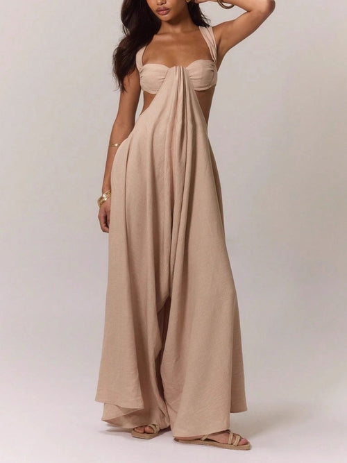 Neck Cutout Sweetheart Maxi Dress